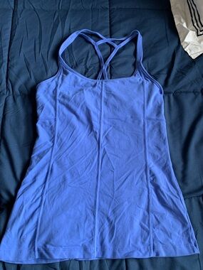 Athleta Periwinkle Blue Strappy Tank Top Bra Size Small